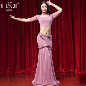 

New Bellydance Costume set Hot Sale Women Belly Dance Suits top+skirt for belly dance wear S1034+Q3091
