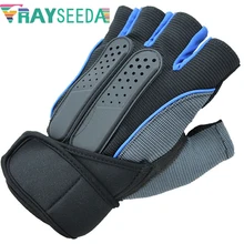 Rayseeda, перчатки для тяжелой атлетики с половинчатыми пальцами, подтягивающие, для спортзала, велосипедная перчатка с поддержкой запястья для мужчин и женщин, для фитнеса, тренировок, спорта