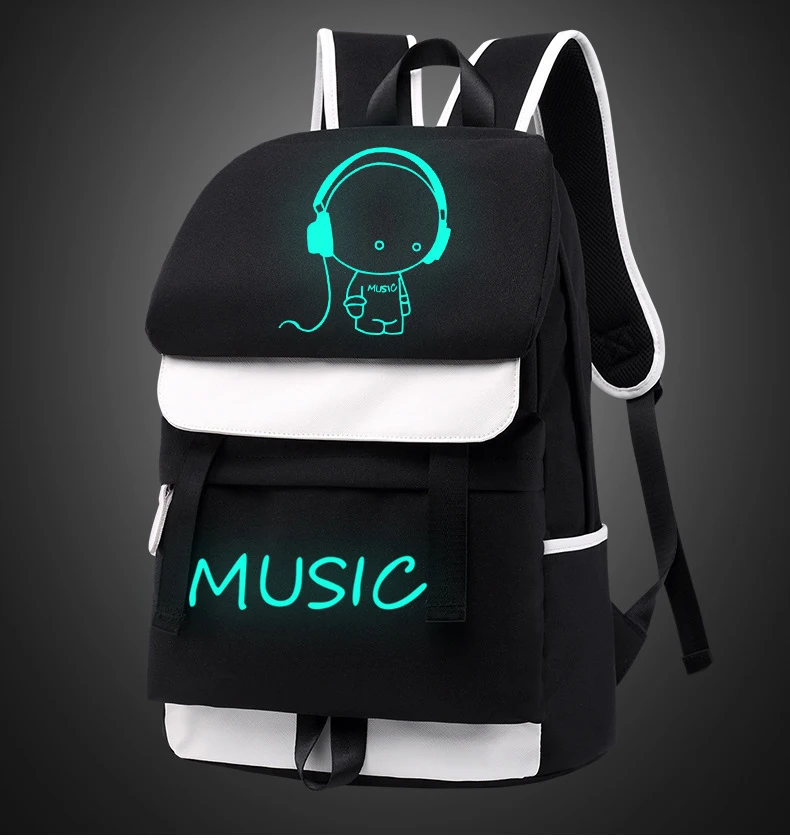 DC. MeiLun Модный водонепроницаемый рюкзак со светящимся рисунком на тему аниме USB зарядка Рюкзак для ноутбука для подростков мальчиков и девочек школьная сумка