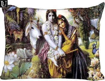 

Top Sale Radha Krishna Pillowcase Custom Zippered Rectangle Pillow Cover Cases Size 50x75cm (Two sides) 1pcs custom