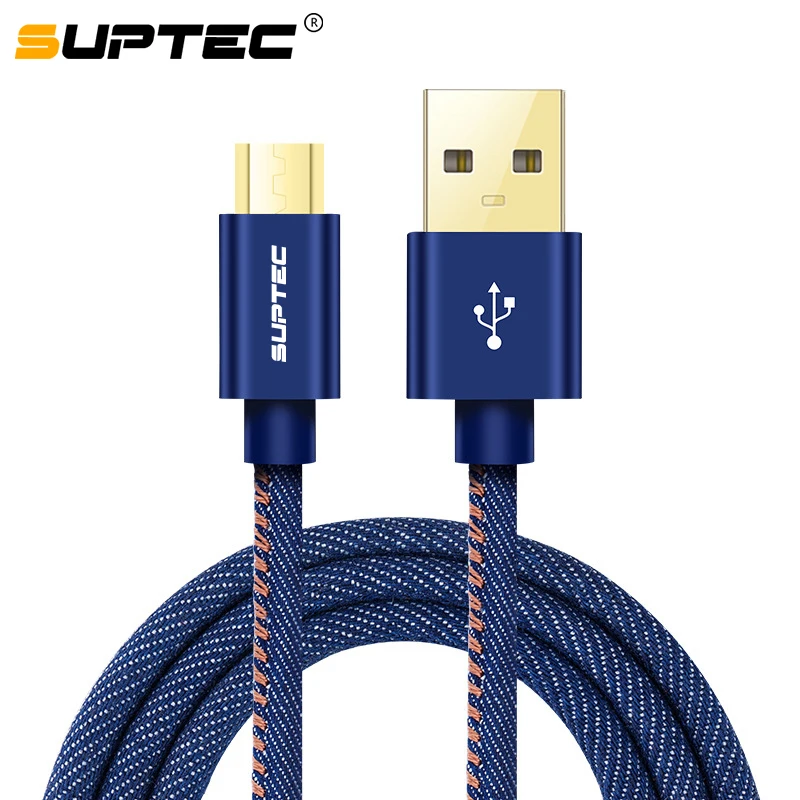 SUPTEC Позолоченный Micro usb кабель для samsung J5 J6 J7 Xiaomi Redmi Note 5 4 для Android мобильный телефон usb зарядное устройство адаптер