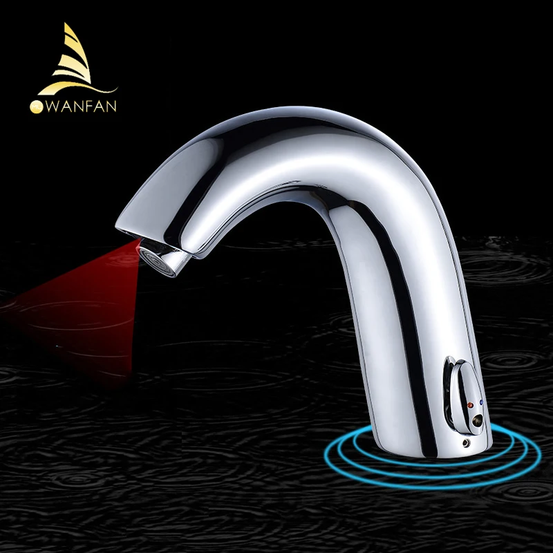 Basin Faucets Sensor Automatic infrared Bathroom Sink Faucet Touchless Inductive Electric Deck Toilet Wash Mixer Water Tap 8906