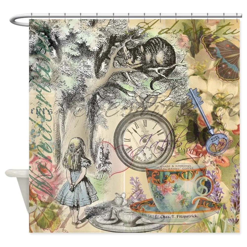 

Cheshire Cat Alice in Wonderland Decorative Fabric Shower Curtain