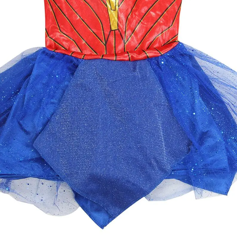 Детский костюм Чудо-женщины на заре справедливости, нарядное платье для девочек, маскарадный костюм на Хэллоуин, вечерние супердевочка Косплей
