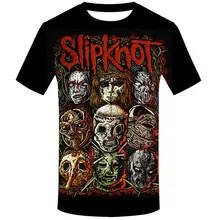 Slipknot Футболка мужская Группа Футболка зеленая хип-хоп Футболка уличная одежда Аниме персонаж 3d футболка панк Рок мужская одежда s