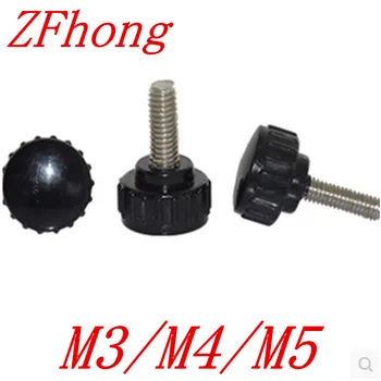

20pcs M3 M4 M5 15# Plastic Thumb Screw Knurled Knoba djusting hand screw