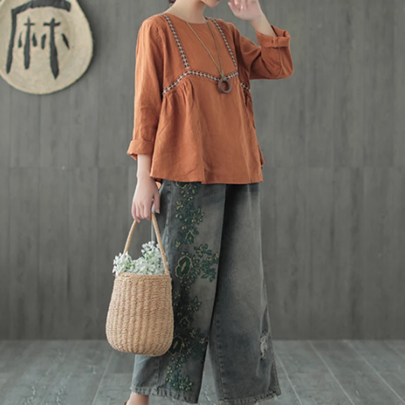 Mom jeans embroidered denim pants trousers boyfriend jeans for women Japanese style ladies jeans female 2018 new KK2698 X