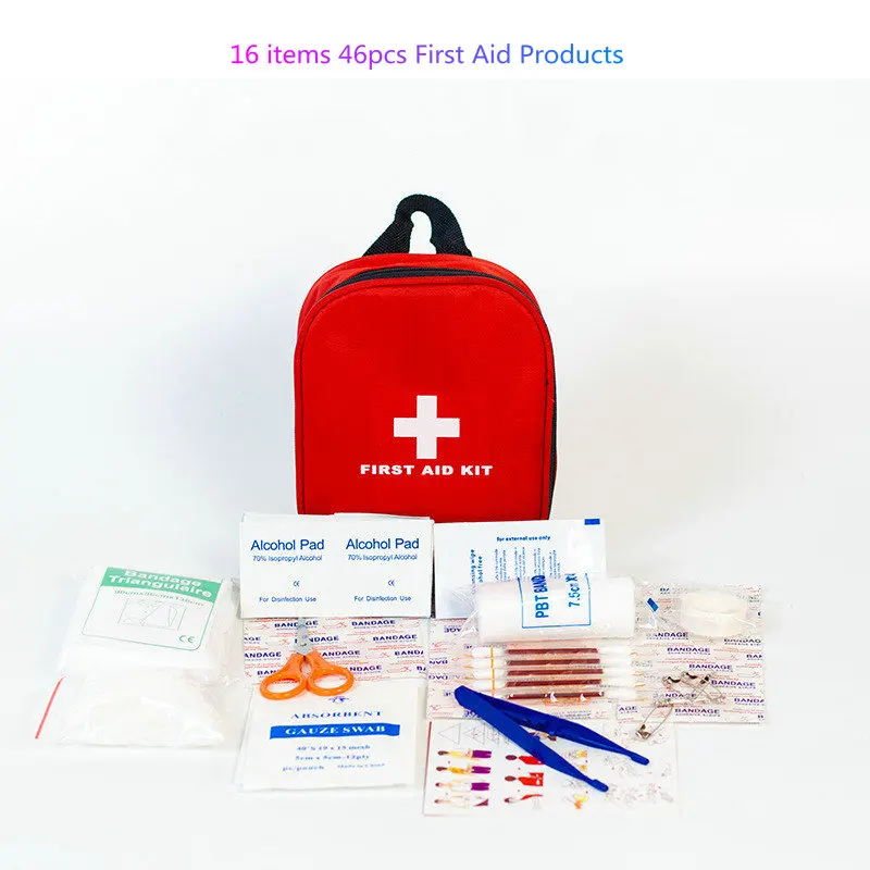 red first aid bag