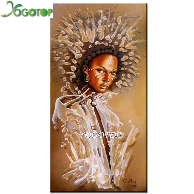

YOGOTOP DIY Diamond Painting Cross Stitch Needlework Square Mosaic Diamond Embroidery African women Decoration Painting VD370