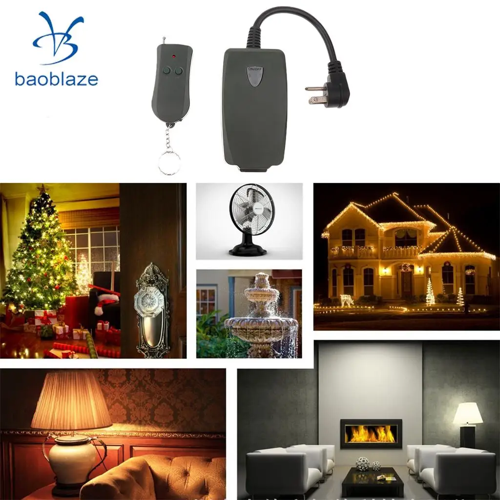 

Waterproof Outdoor Indoor Remote Control Outlet Wireless Dual/Single Switch Socket US Plug