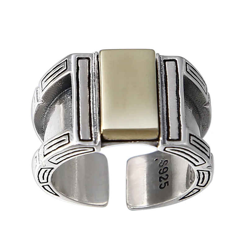 Чистый 925 пробы серебра открытым кольцо для Для мужчин Для женщин ювелирные изделия Новая мода тайские серебряные кольца панк Регулируемый Подарочное кольцо