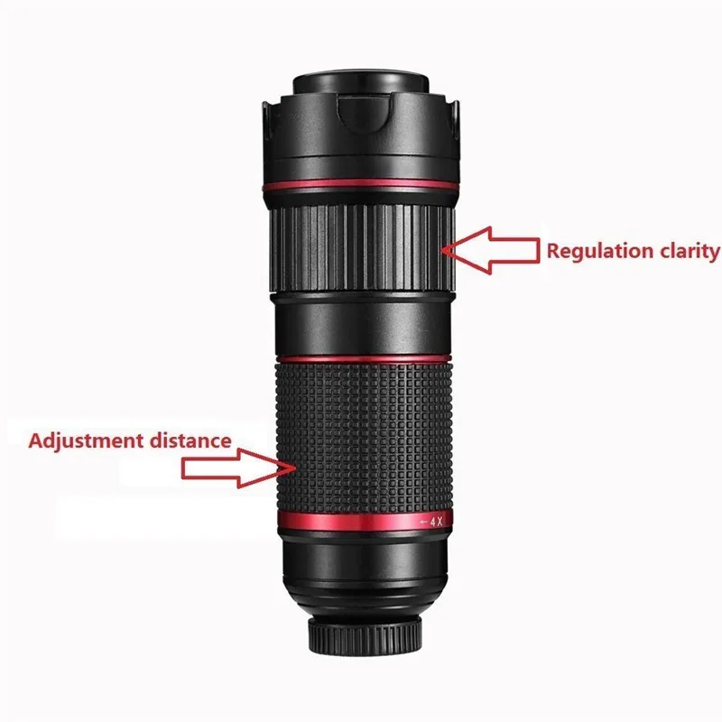Lens Attachment, Phone Camera Lens Kit With 4-12x Zoom Aluminum  (2)