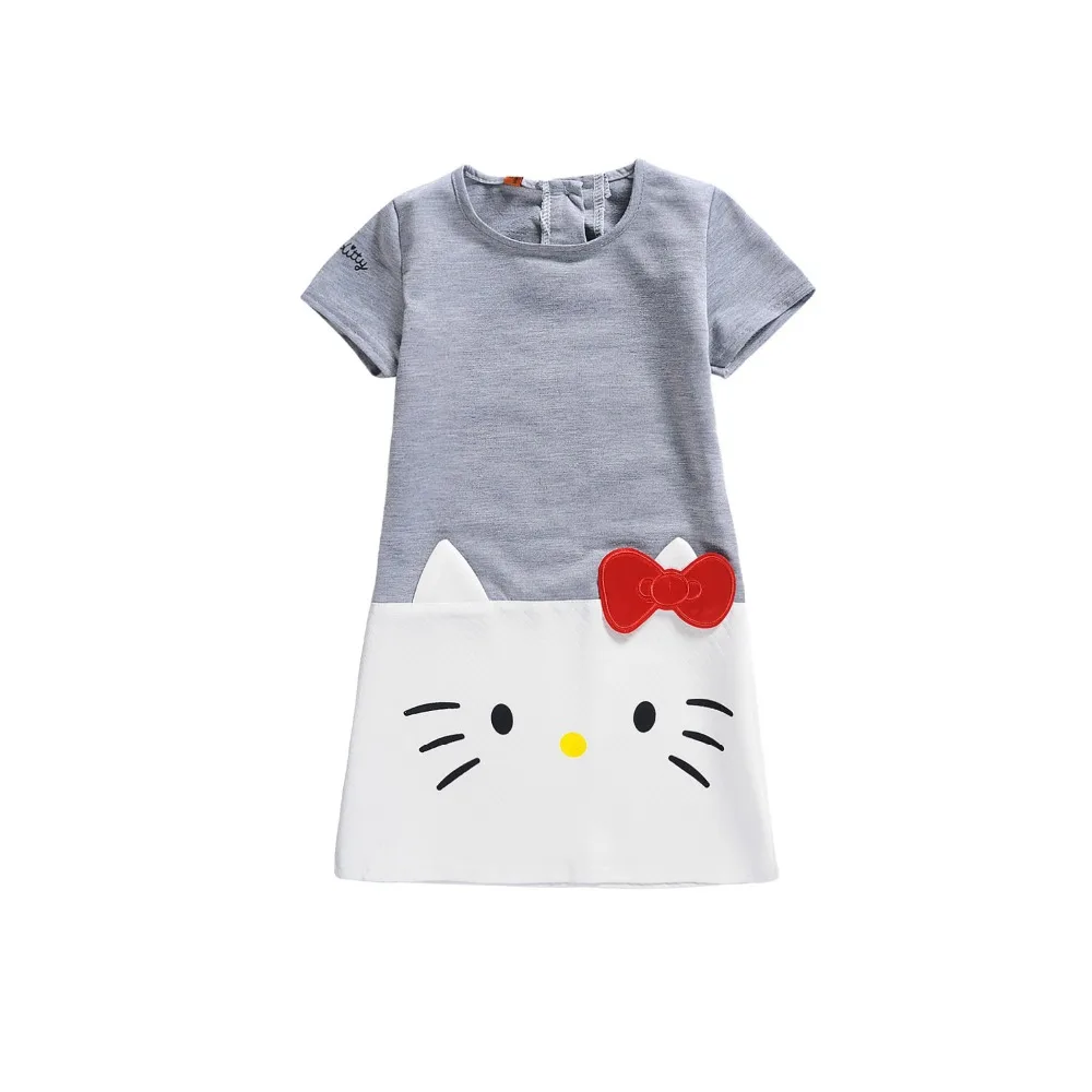 

HOT Baby Girls Dresses Bowknot pattern Hello Kitty Brand Children Dresses For Girls Princess Dress Kids Clothes birthday gifts