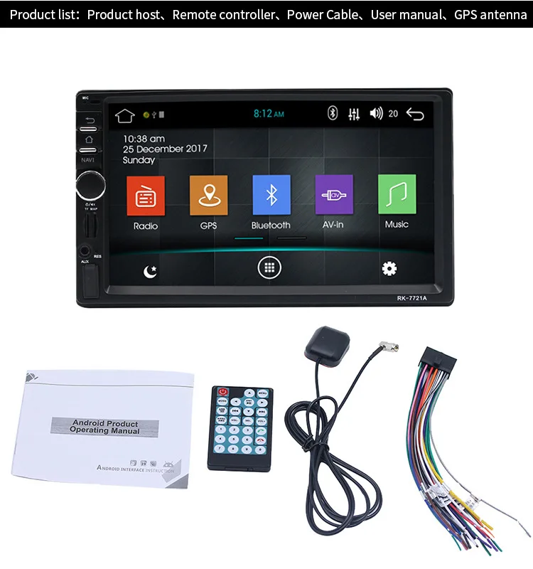 Top Automobile Capacitance Screen 7 Inch Vehicle Mounted Bluetooth Dual Spindle Machine MP5 Player GPS Navigation Integrated Machine 11