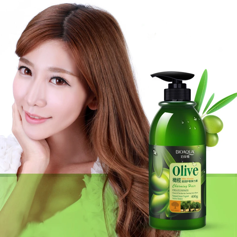 BIOAQUA 400ML Extract Olive Essence Curl Enhancer Curls Styling Elastin Lasting Moisture Improve Frizz Easy To Stereotypes