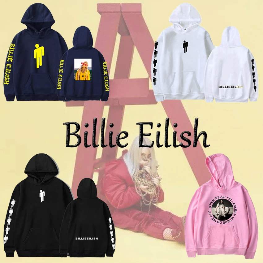 

Fashion HIP HOP style Billie Eilish Print hoodies Women/Men popular Clothes Casual hoodie sweatshirt Free Shipping