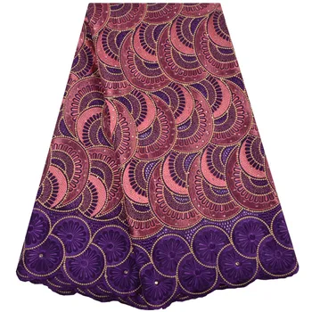 

Purple Color Nigerian Lace Fabrics 2018 African Swiss Voile Lace High Quality Swiss Voile Lace in Switzerland For Wedding 1333