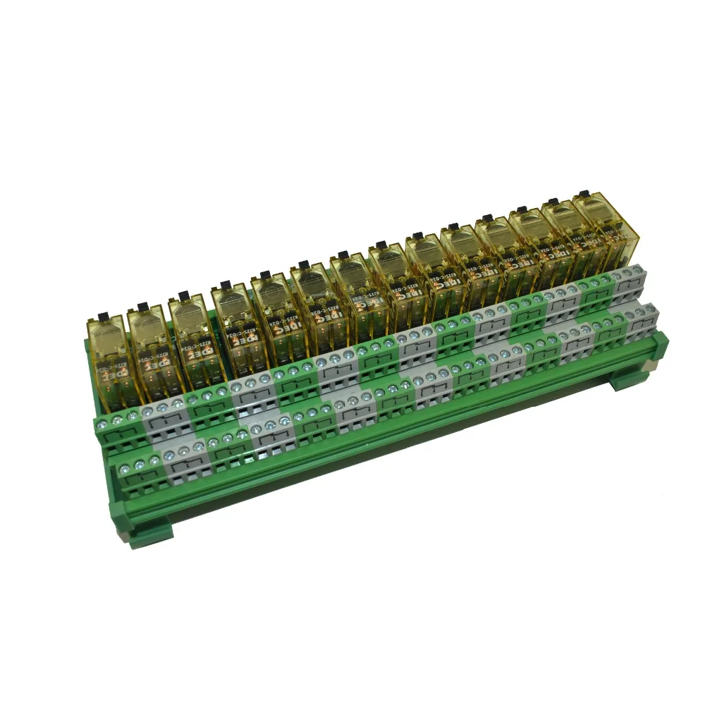 14 Channel DPDT DIN Rail Mount IDEC RJ2S 24V Interface Relay Modulein