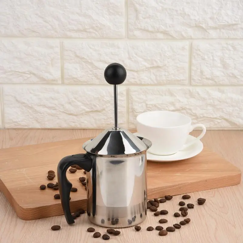 

Stainless Steel Manual Milk Frother Foam Maker Coffee Milk Double Mesh Milk Creamer Foamer Creamer Kitchen Applicance