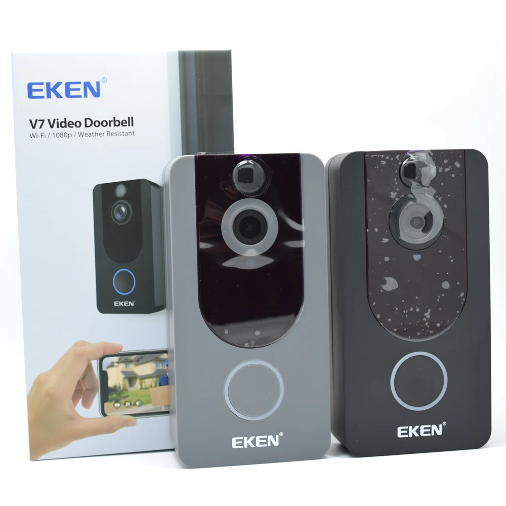 EKEN V7 1080P Wifi беспроводная видео Dorbell визуальная домофон камера с колокольчиком ночного видения PIR датчик движения управление приложением