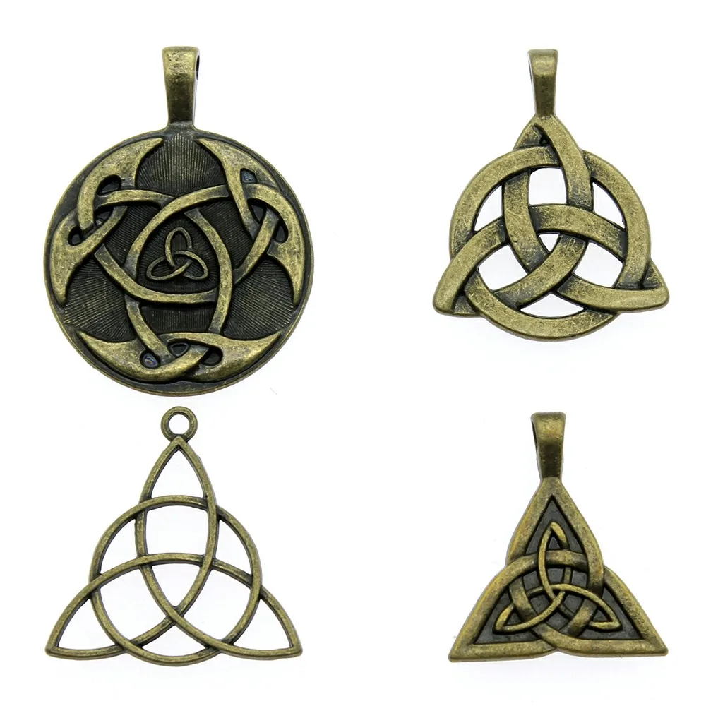 6 шт. / Лот подвески Triquetra античный цвет бронзы символ ювелирные изделия