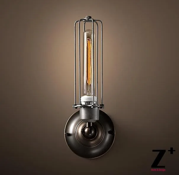 Реплика пункт Американский промышленных Стиль EDISON CAGED бра Винтаж EDISON ЛАМПЫ бра E27 бра