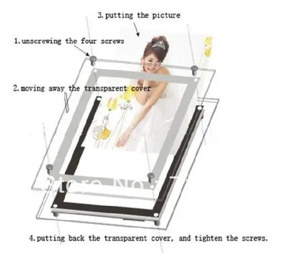 A3 Размер постера бескаркасная световая коробка, светодиодный прозрачный световой короб