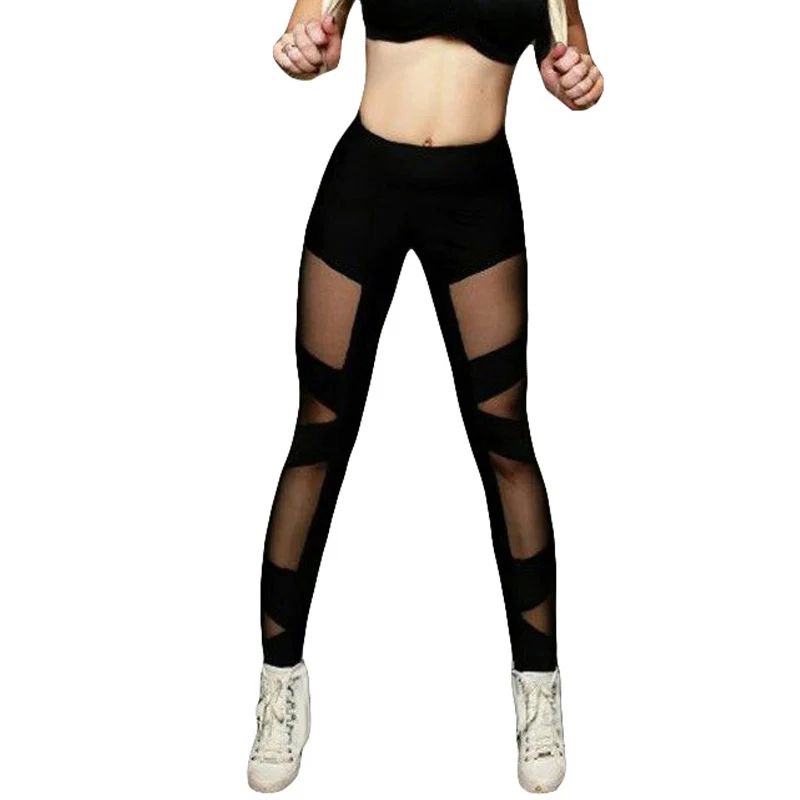 INITIALDREAM Ladies High Waist Mesh Women andage Leggings