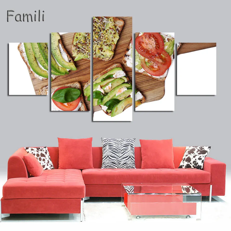 4 Picture Unframed Canvas Picture Home Decor Kitchen Wall Decor Food
