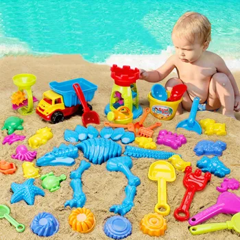 

NEW Children Beach Toy Car Set Baby Play Sand Dug Hourglass Large Shovel Sand Beach Toy Bath Toy For Children 21/22/31/32 pcs