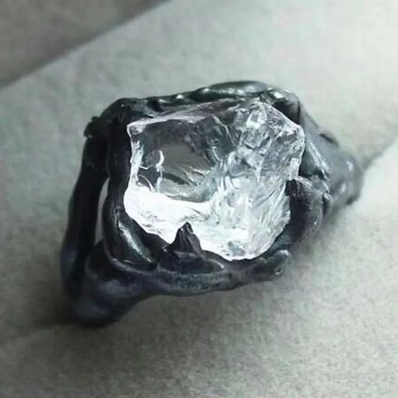 Большие размеры Необычные кольца с кристаллами черного и серебристого цвета преувеличенные вечерние женские аксессуары в стиле хип-хоп Прямая поставка