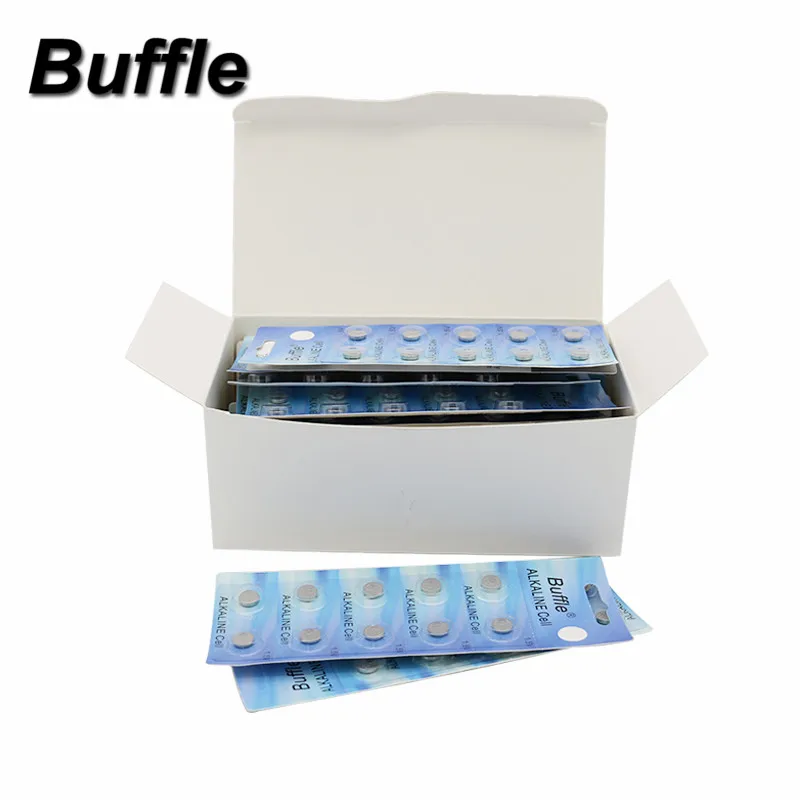 

Buffle 100Pcs 10Pc/Card Button AG11 LR721 G11 LR58 162 62A 362 SR721W 1.5V