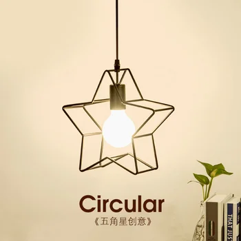 

Modern Loft Iron Star Iron Pendant Light Children Bedroom Balcony Restaurant Hanging Light Lamp Hanging Lamp