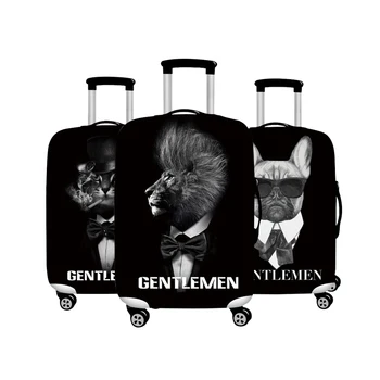 

Men Black Gentleman Lion Elastic Dust Cover Fashion Luggage Trolley Travel Case Rain Cover Organizer Accessories Supply Products