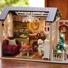 Кукольный дом Миниатюрный DIY кукольный домик с деревянная мебель для дома игрушки для детей в праздничные дни Z009