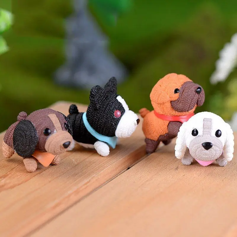 4 шт./лот модели животных Pet игрушки DIY Кукольный дом украшения милая собака Miniatures мини фигурки сказочные украшения сада