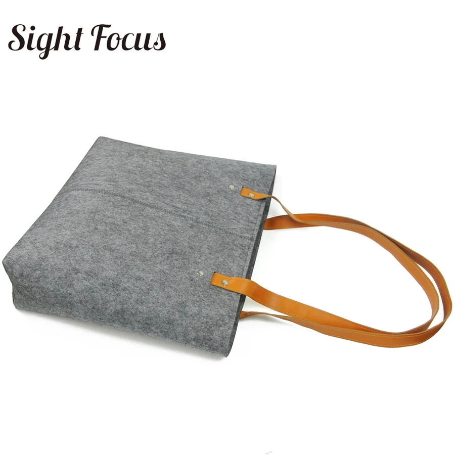 Сумка тоут Sight Focus большая серая фетровая сумка на плечо женская для шоппинга