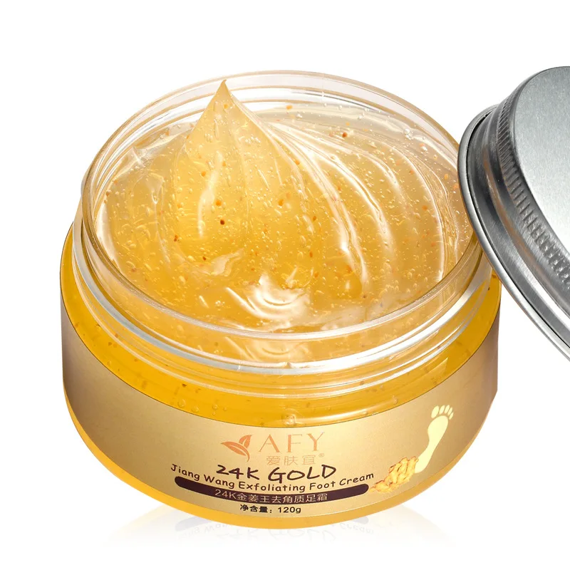 Harga AFY 24 K Emas kaki bayi exfoliating pijat krim Jahe mengupas perpanjangan Kaki masker perawatan kaki kulit kaki halus cream