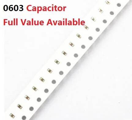 

200PCS 0603 SMD capacitor 22P 33P 47P 100P 220P 330P 470P 1000P 2200P 50V 1/2.2NF 102/222 22/33/47/100/220/470/1000/2200PF X7R