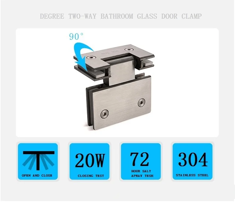 AIBOLI 180 градусов открытая 304 нержавеющая сталь настенное крепление стеклянная душевая дверная петля для мебель для домашней ванной комнаты фурнитура