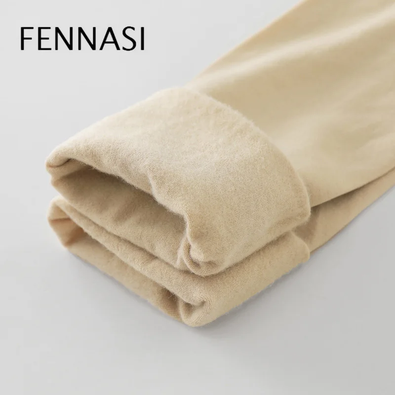 Женские колготки с высокой талией FENNASI зимние однотонные облегающие теплые