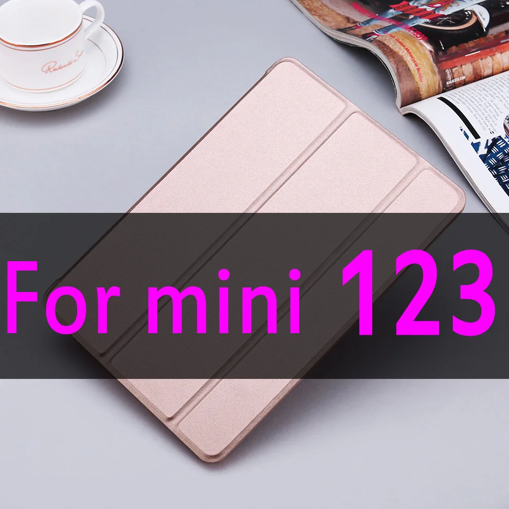 Для Ipad Mini 4 3 2 1 ZVRUA ура чехол тонкий PU кожаный тройной Бумажник Стенд Авто Режим сна/пробуждения умный чехол для mini1 mini2 mini3 mini4 - Цвет: Rose Gold mini 123