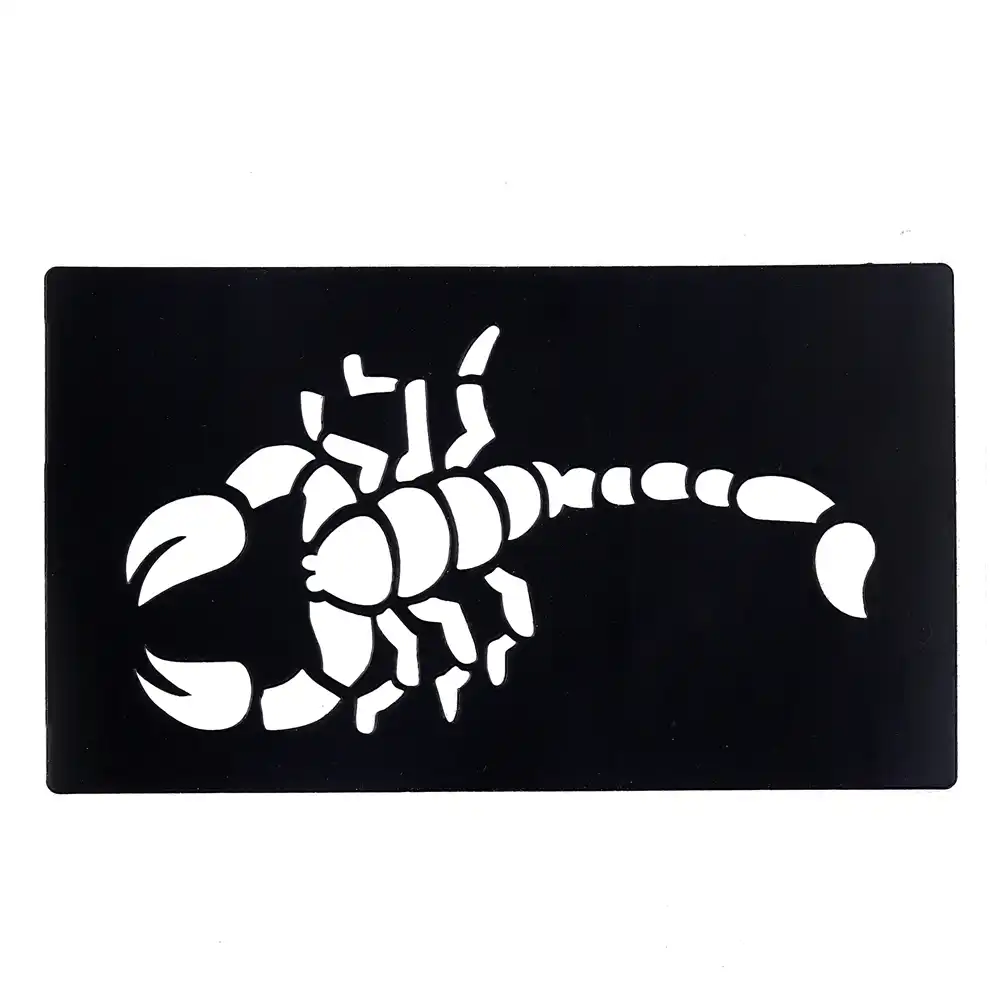 1 Pièce Scorpion Motif Henné Tatouage Pochoir Femme Homme Bras Corps Art Petit Henné Indien étanche Tatoo Autocollant Pochoir Haut G25