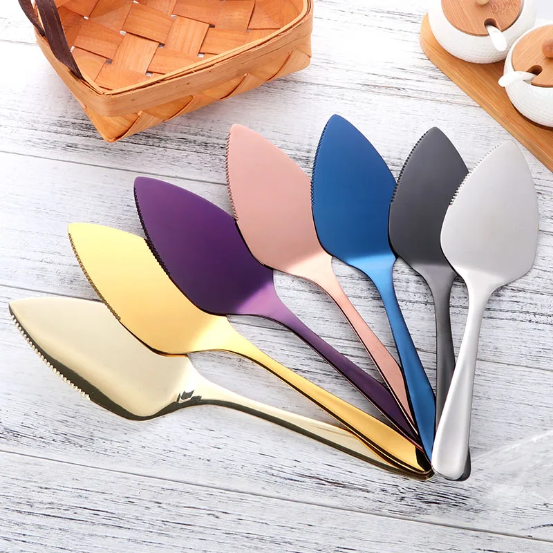 1Pc Gold/Rose Gold Stainless Steel Cake Shovel Knife Pie Pizza Cheese Server Cake Divider knives Baking Tools New 30cm