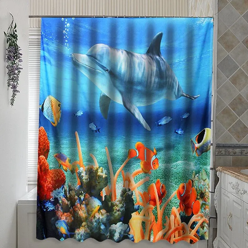 Por Sea Shower Curtain Lots From Shower Curtain Nightmare Before Christmas Ghost Skeleton Castle Style Bath Curtains Bathroom Accessories