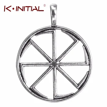 Kinitial 5pcs Sun wheel Slavic Amulet "Lucky Burdock". Ancient Slavic talisman pendant Slavic Kolovrat Symbol Men Charms Pendant