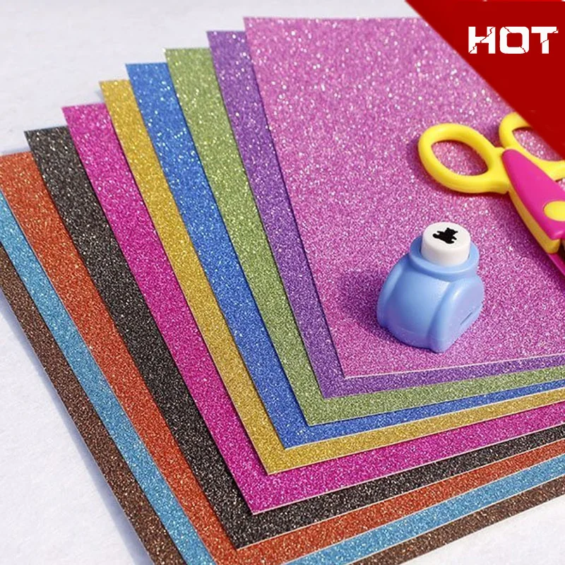 A4 блеск бумажные карты 10 Простыни Детские/lot Красочные голографическая бумага