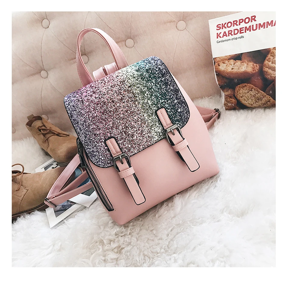 Mochila Da Moda Bling Lantejoulas Saco De