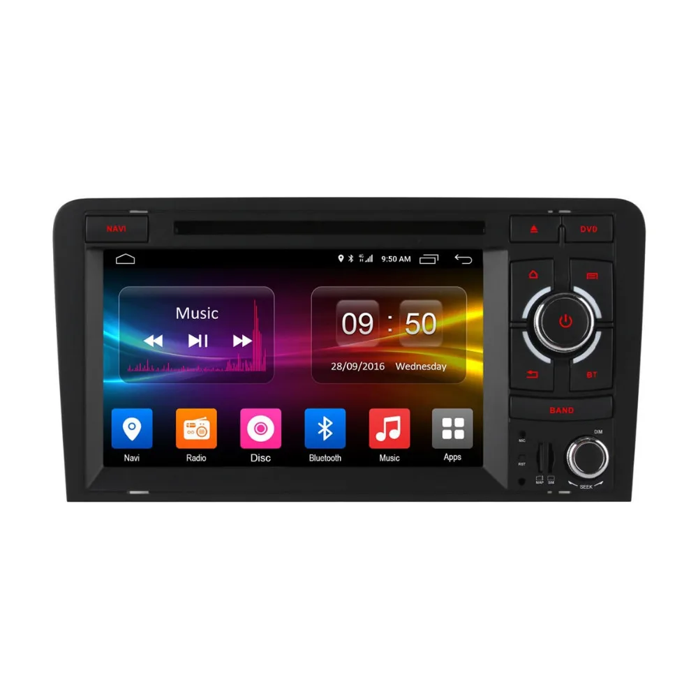 Top 4G SIM LTE  Octa Core Android 6.0 32GB ROM 2 Din 7" Car DVD Player For Audi A3 S3 2004-2011 wifi RDS Radio GPS map Bluetooth 4.0 1