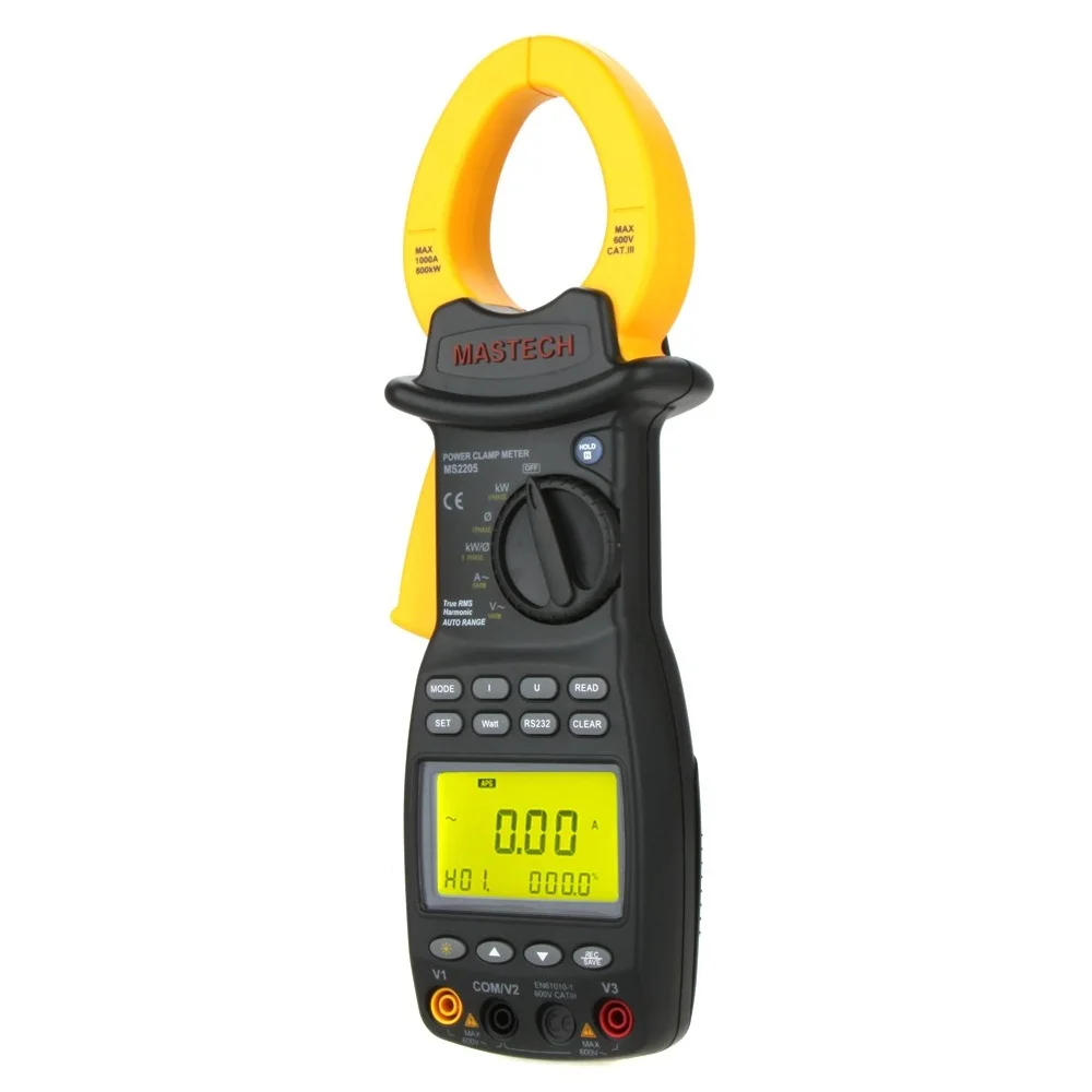 

Mastech MS2205 Three Phase Digital Power Clamp Meter Harmonic tester with 6000 Counts Support RS232 Interface